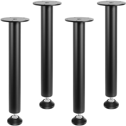 406.4 MM Adjustable Desk Legs, Reinforced Steel Office Table Furniture Legs Set of 4 for DIY, 1200 lbs Load Capacity Heavy Duty Desk Legs, Quick Install Legs with Adjustable Foot Cup Black