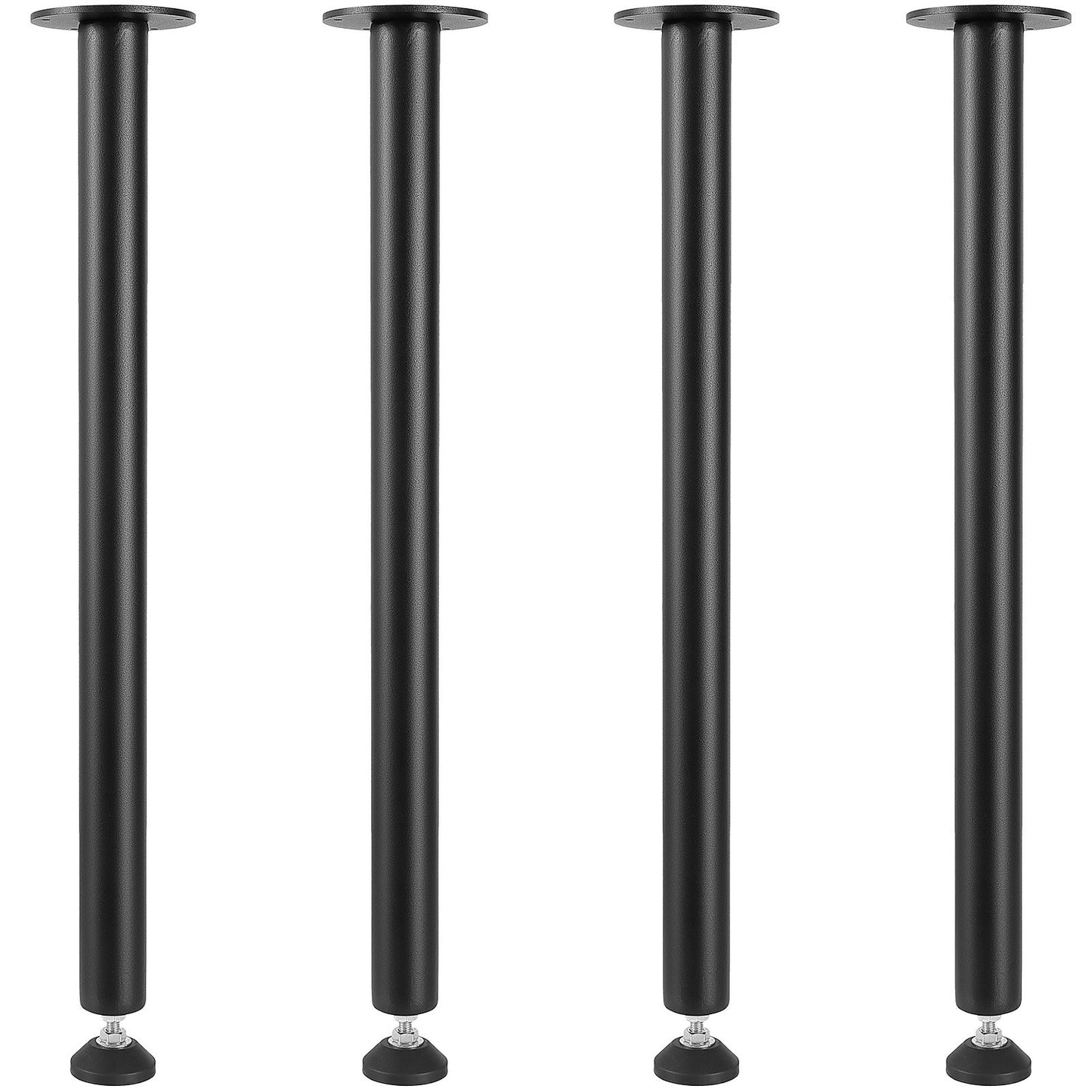 711.2 MM Adjustable Desk Legs, Reinforced Steel Office Table Furniture Legs Set of 4 for DIY, 544.3 KG Load Capacity Heavy Duty Desk Legs, Quick Install Legs with Adjustable Foot Cup Black