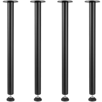 711.2 MM Adjustable Desk Legs, Reinforced Steel Office Table Furniture Legs Set of 4 for DIY, 544.3 KG Load Capacity Heavy Duty Desk Legs, Quick Install Legs with Adjustable Foot Cup Black
