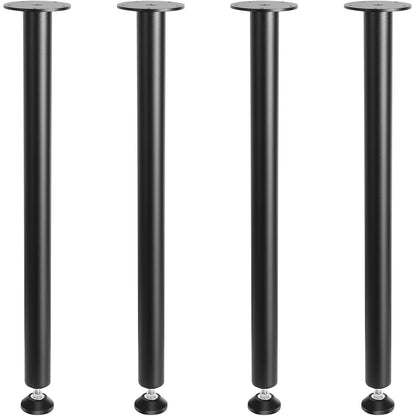 711.2 MM Adjustable Desk Legs, Reinforced Steel Office Table Furniture Legs Set of 4 for DIY, 544.3 KG Load Capacity Heavy Duty Desk Legs, Quick Install Legs with Adjustable Foot Cup Black
