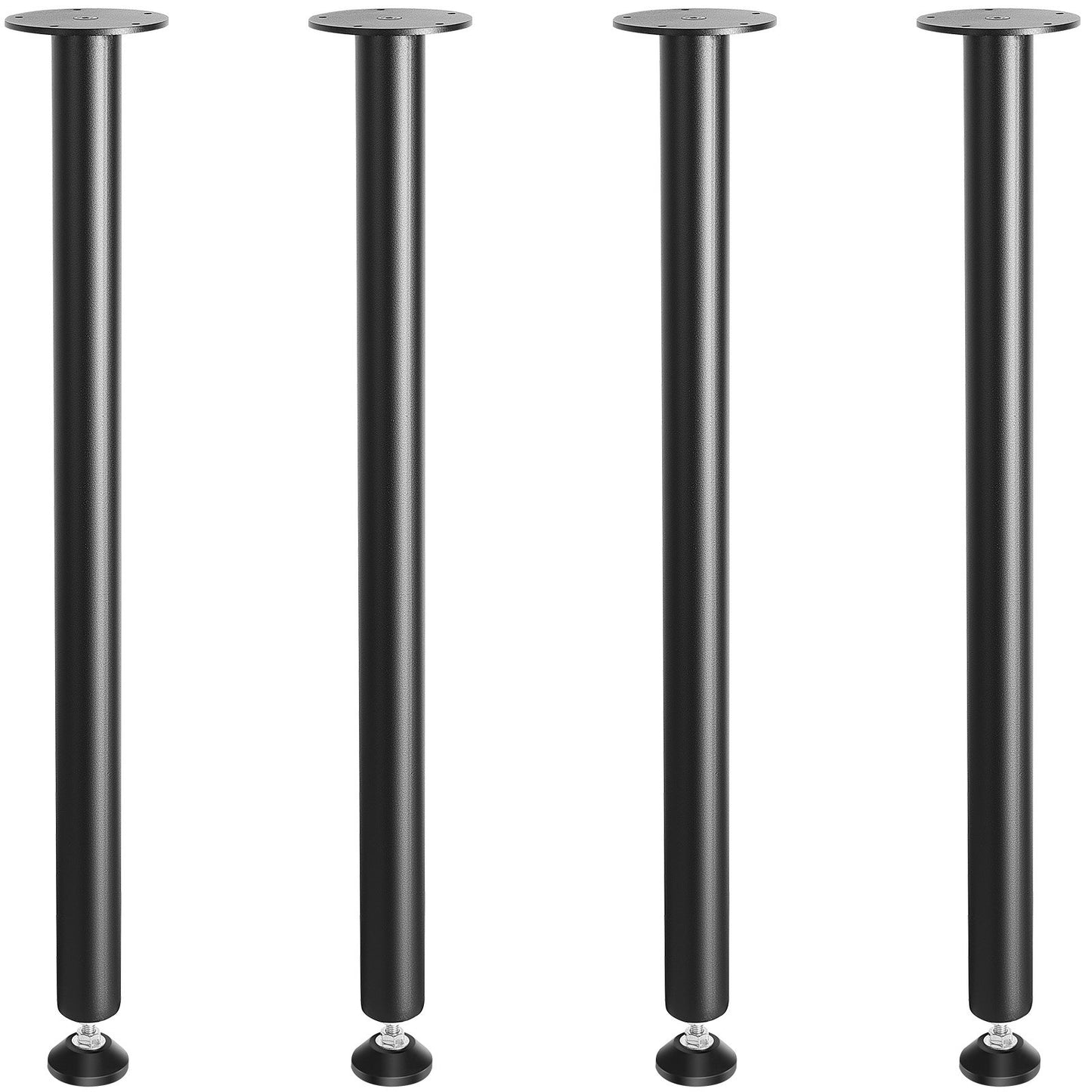 762MM Adjustable Desk Legs, Reinforced Steel Office Table Furniture Legs Set of 4 for DIY, 544.3 KG Load Capacity Heavy Duty Desk Legs, Quick Install Legs with Adjustable Foot Cup Black