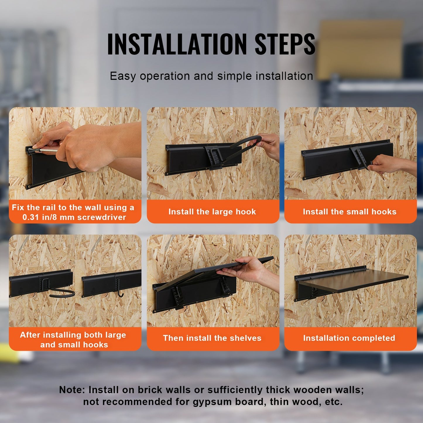 Bike Rack Wall Mounted Garage Bike Rack &amp; 3 Shelves for 6 Bikes