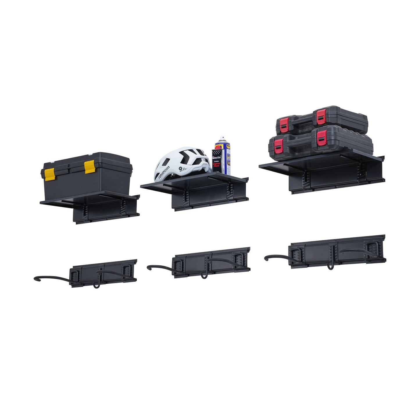 Bike Rack Wall Mounted Garage Bike Rack &amp; 3 Shelves for 6 Bikes