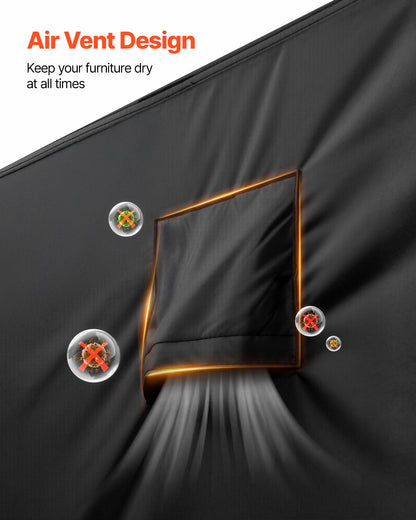 Patio Furniture Cover 4-Piece Set, 420D Heavy Duty Waterproof Outdoor Dining Table and Chairs Cover Set, Lawn Patio Furniture Covers for Outdoor Sofa, Couch, Chairs, Coffee Table, Black