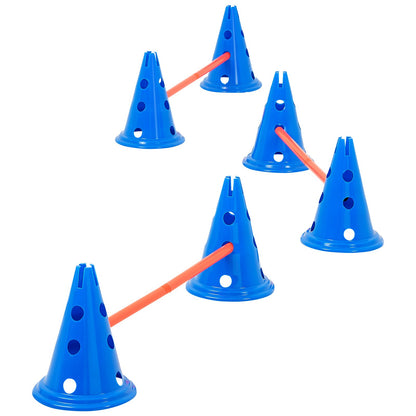 Dog Agility Hurdle Cone Set 6 ST Kit-12 x Cones 6 x Agility Poles with Bag