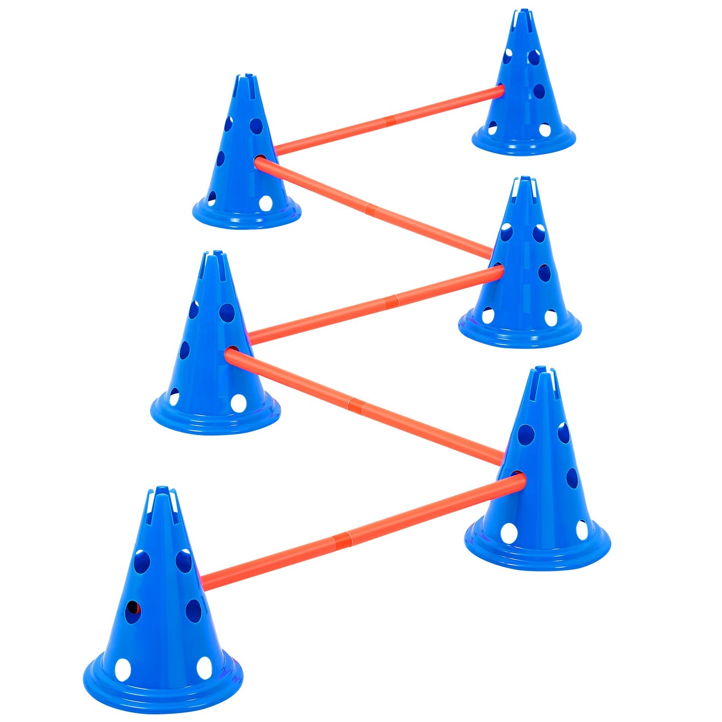 Dog Agility Hurdle Cone Set 6 ST Kit-12 x Cones 6 x Agility Poles with Bag