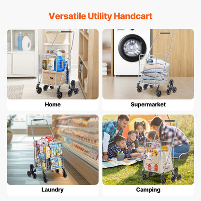 Treppensteigerwagen Faltbarer Einkaufswagen 45L mit Treppensteigerrädern