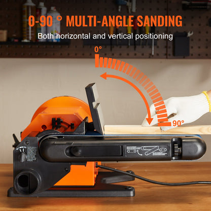 Professional Belt Sander, 6" Disc Sander and 4 x 36 in. Belt Sander with 5A Induction Motor Cast Aluminum Worktable for Woodworking, Metalworking