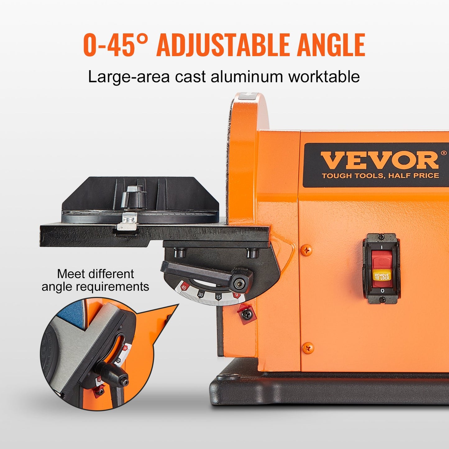Professional Belt Sander, 6" Disc Sander and 4 x 36 in. Belt Sander with 5A Induction Motor Cast Aluminum Worktable for Woodworking, Metalworking
