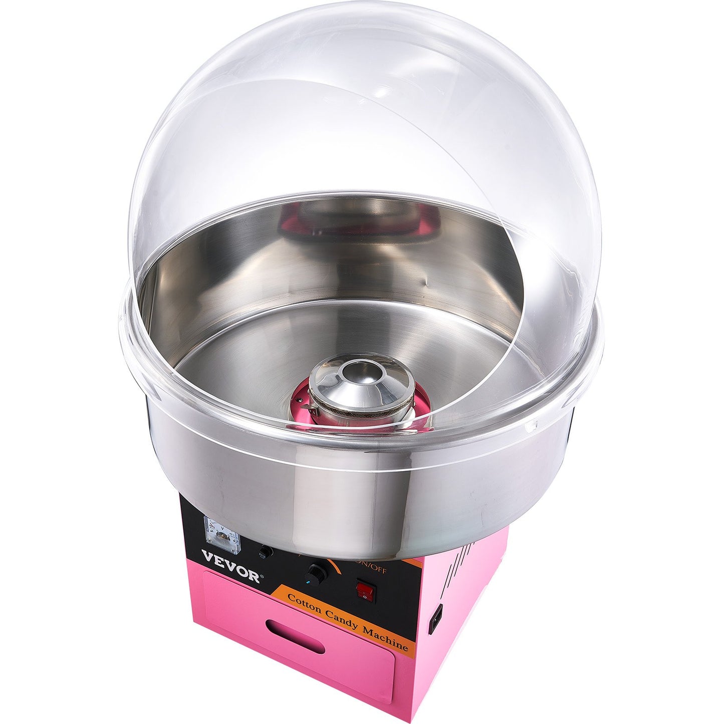 Electric Cotton Candy Machine, 1000W Candy Floss Maker, Commercial Cotton Candy Machine with Stainless Steel Bowl, Sugar Scoop, and Cover, Perfect for Home Kids Birthday, Family Party Pink