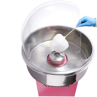 Electric Cotton Candy Machine, 1000W Candy Floss Maker, Commercial Cotton Candy Machine with Stainless Steel Bowl, Sugar Scoop, and Cover, Perfect for Home Kids Birthday, Family Party Pink