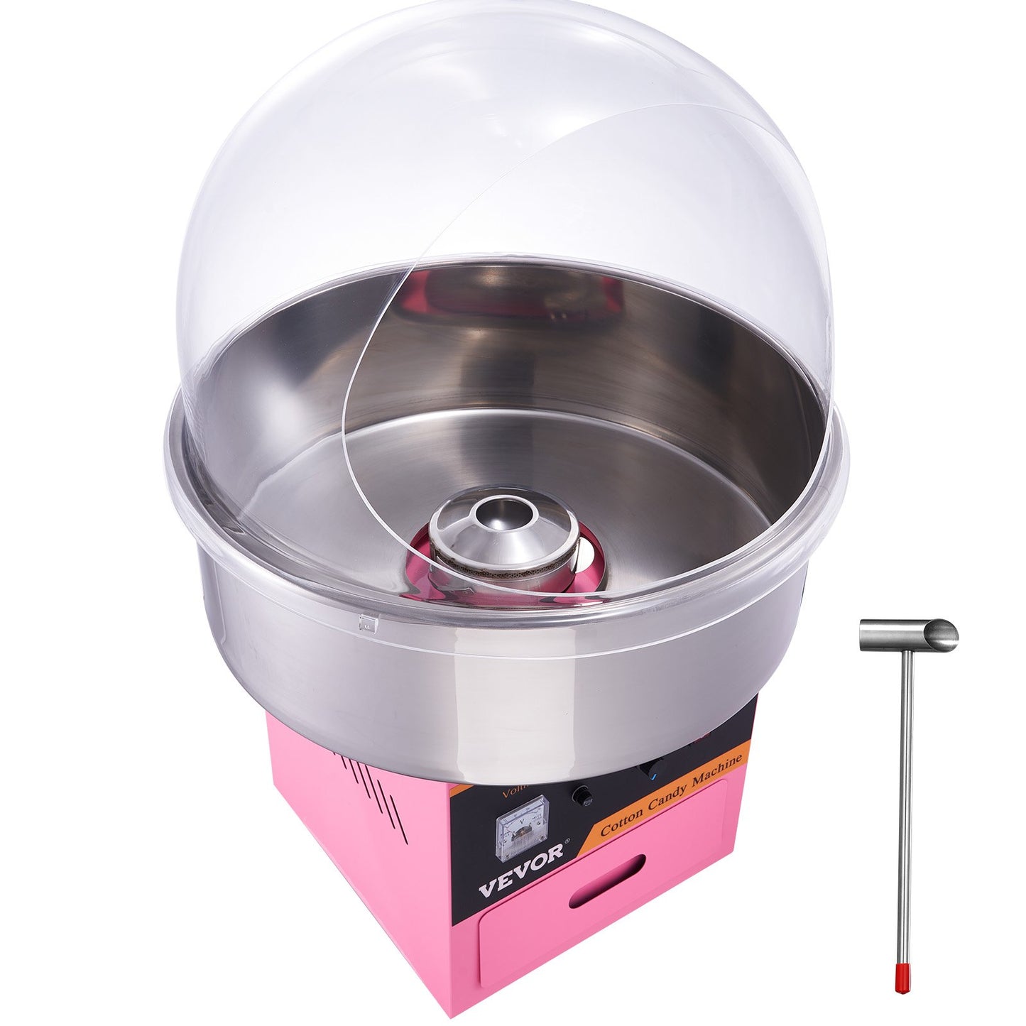 Electric Cotton Candy Machine, 1000W Candy Floss Maker, Commercial Cotton Candy Machine with Stainless Steel Bowl, Sugar Scoop, and Cover, Perfect for Home Kids Birthday, Family Party Pink