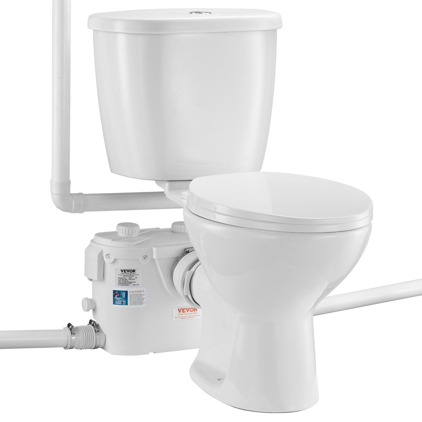 Zerhackertoilettensystem mit 500-W-Pumpe, Upflush-Toilette für den Keller