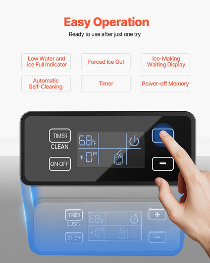 Unterbau-Eismaschine, 80 Pfund/Tag, mit Ablaufpumpe, umkehrbare Tür