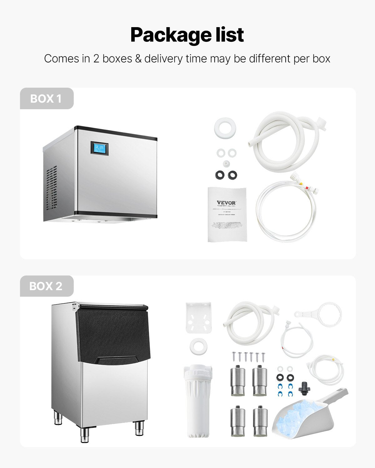 Commercial Ice Machine 300LBS/24H &amp; 250LBS Storage Bin Automatic Self-Cleaning