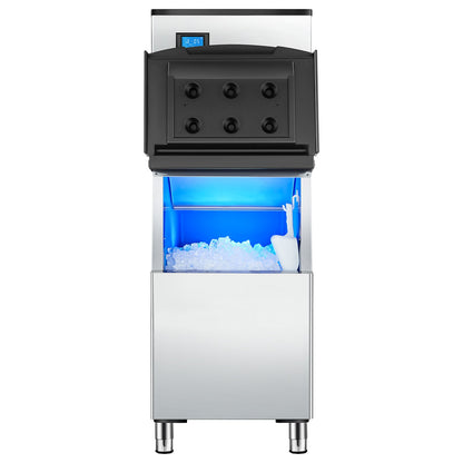 Commercial Ice Machine 300LBS/24H &amp; 250LBS Storage Bin Automatic Self-Cleaning