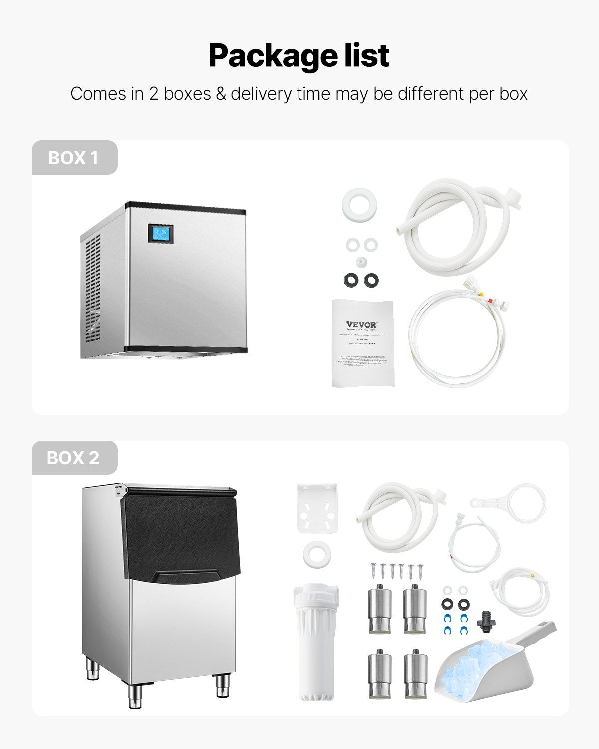 Commercial Ice Machine 500LBS/24H &amp; 250LBS Storage Bin Automatic Self-Cleaning