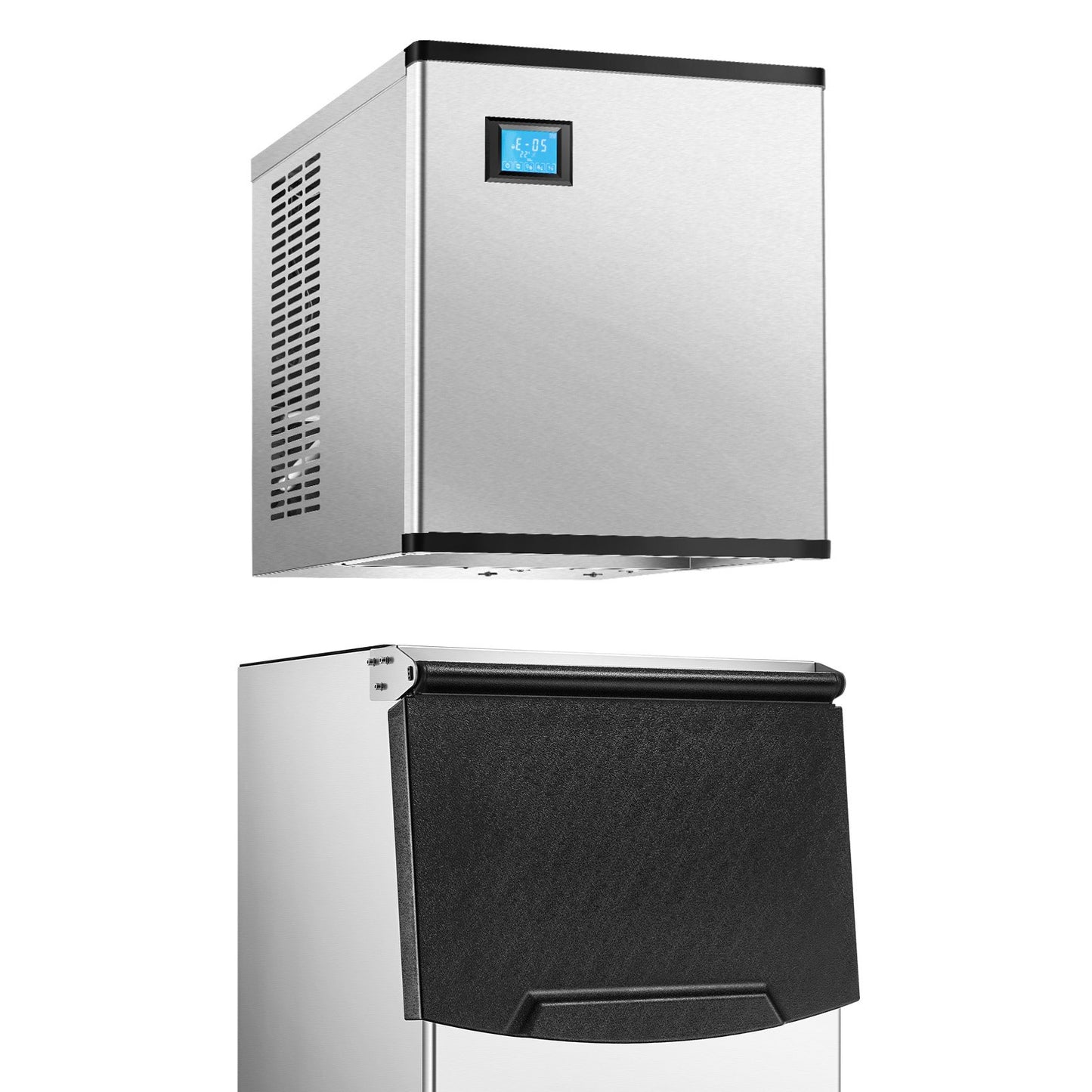 Commercial Ice Machine 500LBS/24H &amp; 250LBS Storage Bin Automatic Self-Cleaning