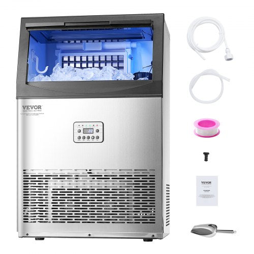 Commercial Ice Machine Freestanding Cabinet Machine 90lbs/24h 50 Ice Cubes | EU
