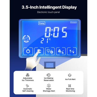 300 Pound/Day Commercial Ice Machine 180 Pound Storage Bin Automatic Ice Dispensing | EU