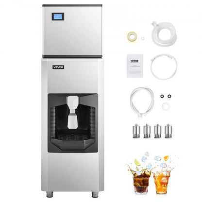 300 Pound/Day Commercial Ice Machine 180 Pound Storage Bin Automatic Ice Dispensing | EU