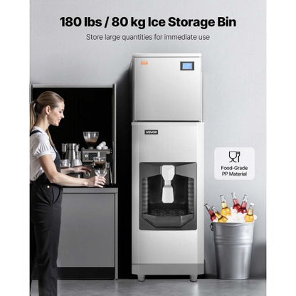 440 lbs/day commercial ice machine 180 lbs storage bin Automatic ice dispenser | EU