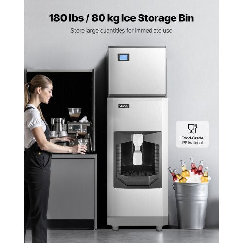 500 lbs/day commercial ice machine 180 lbs storage bin Automatic ice dispensing | EU