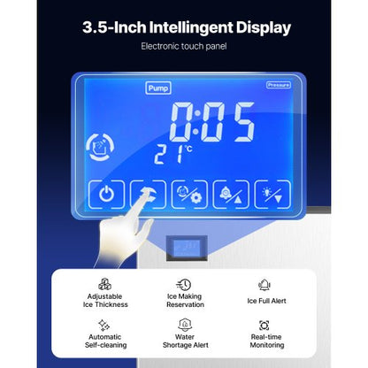 500 lbs/day commercial ice machine 180 lbs storage bin Automatic ice dispensing | EU