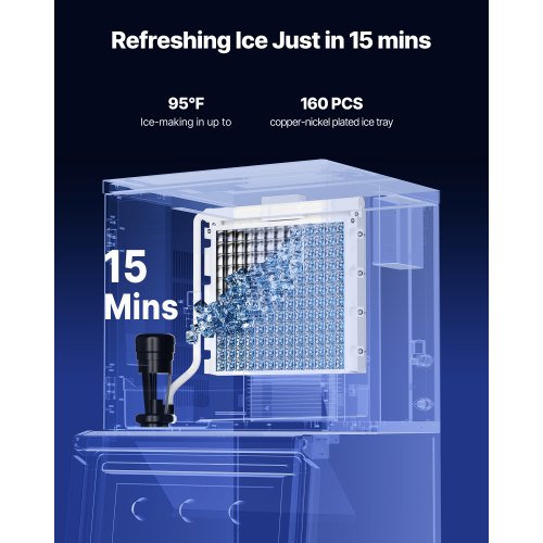 Commercial Ice Machine 400 LBS/24 Hours with 300 LBS Storage Bin Automatic Self-Cleaning | EU