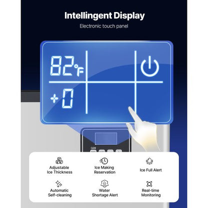 Commercial Ice Machine 400 LBS/24 Hours with 300 LBS Storage Bin Automatic Self-Cleaning | EU