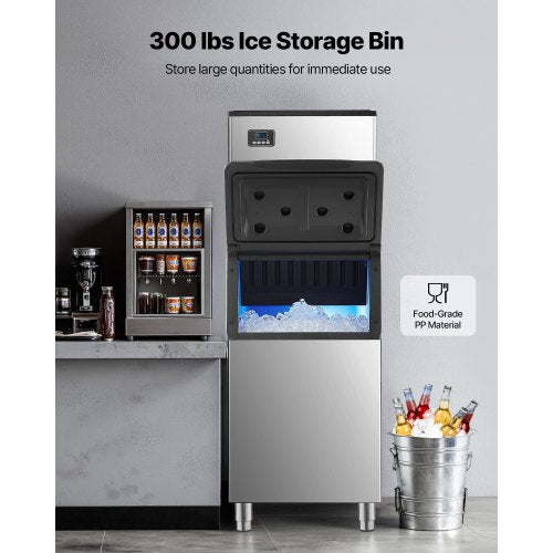 commercial ice machine 550 lbs/24 hours with 300 lbs storage bin automatic self-cleaning | EU