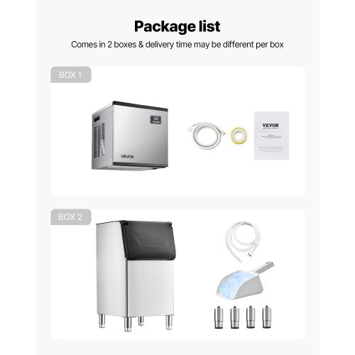 commercial ice machine 550 lbs/24 hours with 300 lbs storage bin automatic self-cleaning | EU