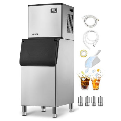 commercial ice machine 550 lbs/24 hours with 300 lbs storage bin automatic self-cleaning | EU