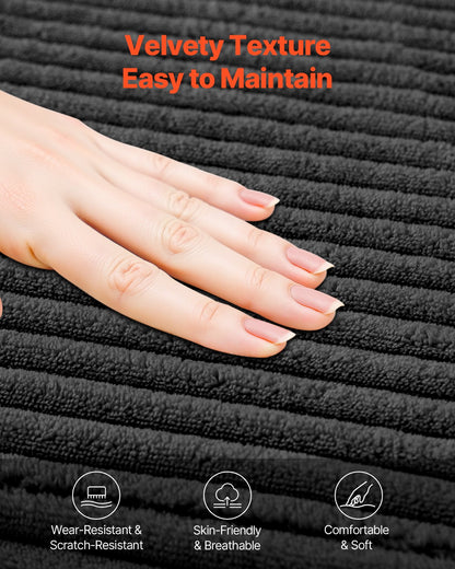 Modular Sectional Sofa, U Shaped Modular Sofa with Chaise, Cloud Sectional Couch with High Rebound Sponge and Density, Upholstered Corduroy Couch with Cushion for Living Room, Bedroom, Black