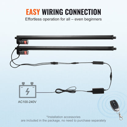 2PCS Linear Actuator Kit, 30 Inch High Speed 0.35"/s Linear Motion Actuator 12V, 220lbs/1000N Linear Actuator for TV/Table/Sofa Lifting, IP54 Protection - Wireless Remote Control Included