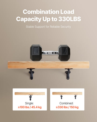 Handrail Hardware Bracket, 6 Packs Heavy Duty Hand Rail Brackets, Flexible Angle Adjustment & Easy Install, Stair Railing Hardware for Stairways Handrail, Staircase,Matte Black