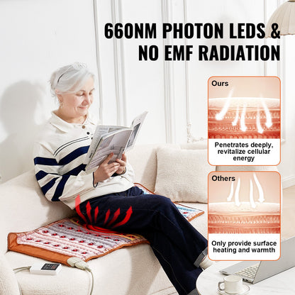 Far Infrared Heating Pad 5 Natural Crystal Gemstones Heating Mat 40" x 20