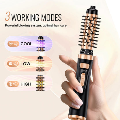 Rotating Hair Dryer Brush Hot Air Styling Brush with 1.5" and 2" Head