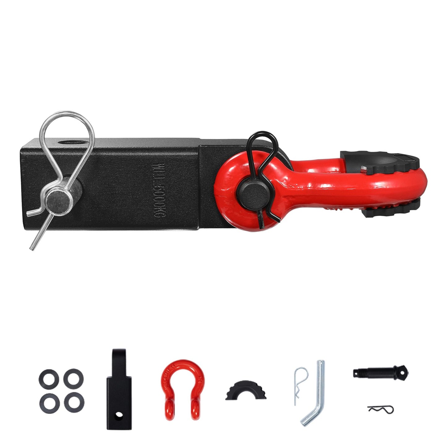 2" Trailer Shackle Hitch Mottagare D-Ring Recovery för Truck Jeep 44100 lbs