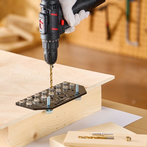 Regalstiftlehre und Scharnierlehre, 2-in-1, Lochbohren aus Aluminiumlegierung für Schränke