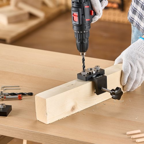 Dowel Jig Set Self-Centering Dowel Drill Jig 3 Drill Woodworking