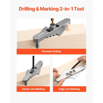 Doweling Jig Set Self-Centering Doweling Drill Jig with Drill Woodworking