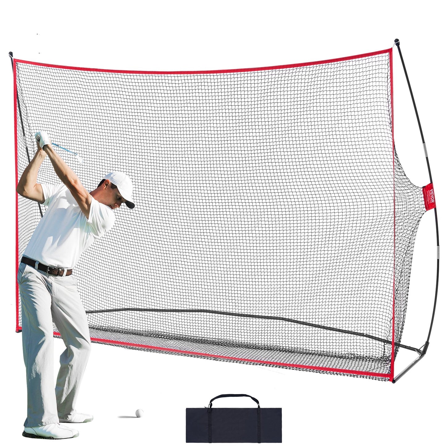 Golf Training Net, Huge 10.8 x 7 Feet Golf Net, Personal Driving Range for Indoor Outdoor Use, Portable Home Golf Aid Net with Solid Fiberglass Frame and Carrying Bag, Gift for Men, Golf Lovers