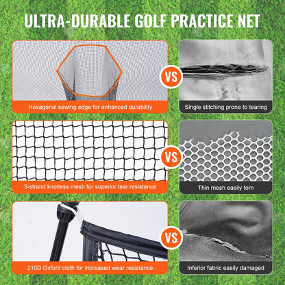 Golf Training Net, Huge 10.8 x 7 Feet Golf Net, Personal Driving Range for Indoor Outdoor Use, Portable Home Golf Aid Net with Target/Fiberglass Frame/Carrying Bag, Gift for Men, Golf Lovers