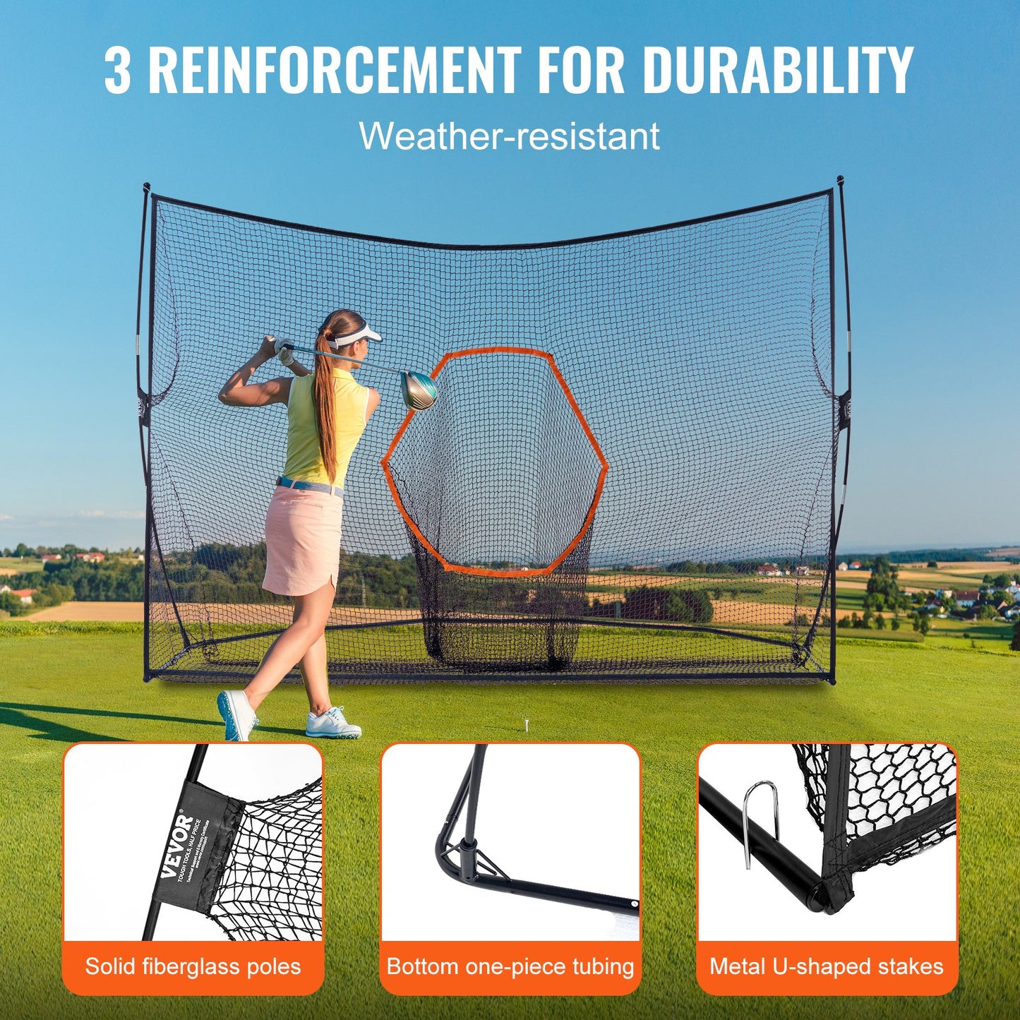 Golf Training Net, Huge 10.8 x 7 Feet Golf Net, Personal Driving Range for Indoor Outdoor Use, Portable Home Golf Aid Net with Target/Fiberglass Frame/Carrying Bag, Gift for Men, Golf Lovers
