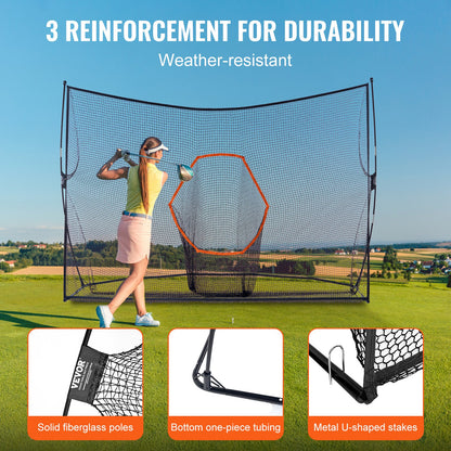 Golf Training Net, Huge 10.8 x 7 Feet Golf Net, Personal Driving Range for Indoor Outdoor Use, Portable Home Golf Aid Net with Target/Fiberglass Frame/Carrying Bag, Gift for Men, Golf Lovers