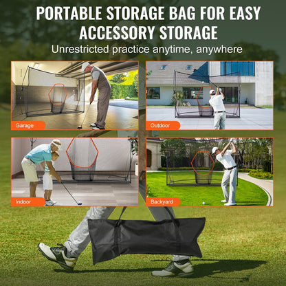 Golf Training Net, Huge 10.8 x 7 Feet Golf Net, Personal Driving Range for Indoor Outdoor Use, Portable Home Golf Aid Net with Target/Fiberglass Frame/Carrying Bag, Gift for Men, Golf Lovers