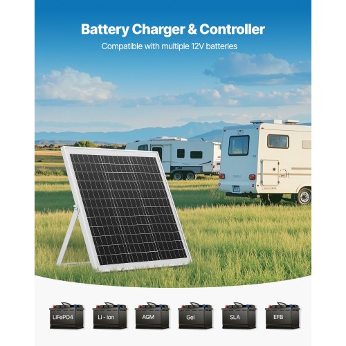 20W 12V solpanelsbatteriladdare, solcellsbatteriunderhållsladdare med intelligent MPPT-kontroller och justerbart monteringsfäste, IP67 vattentät för bil, båt, husbil, motorcykel, släpvagn |  EU