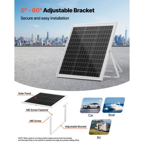 20W 12V solpanelsbatteriladdare, solcellsbatteriunderhållsladdare med intelligent MPPT-kontroller och justerbart monteringsfäste, IP67 vattentät för bil, båt, husbil, motorcykel, släpvagn |  EU