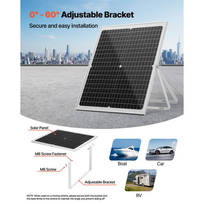 30W 12V solpanelsbatteriladdare, solcellsbatteriunderhållsladdare med intelligent MPPT-kontroller och justerbart monteringsfäste, IP67 vattentät för bil, båt, husbil, motorcykel, släpvagn |  EU